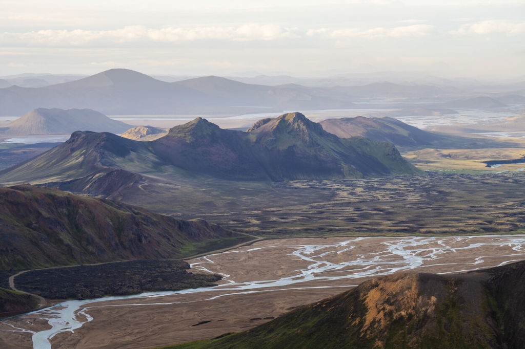 Detail of the landscape from the Blahnukur trail in Landmannalaugar