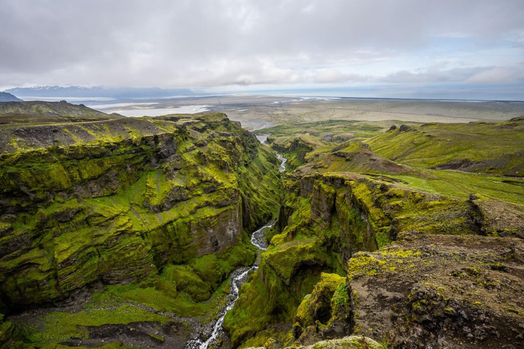 View from the top of the Múlagljúfur Canyon