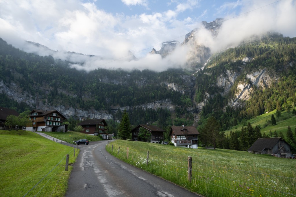 The Bannalpsee hike and the road at the beginning of the trail