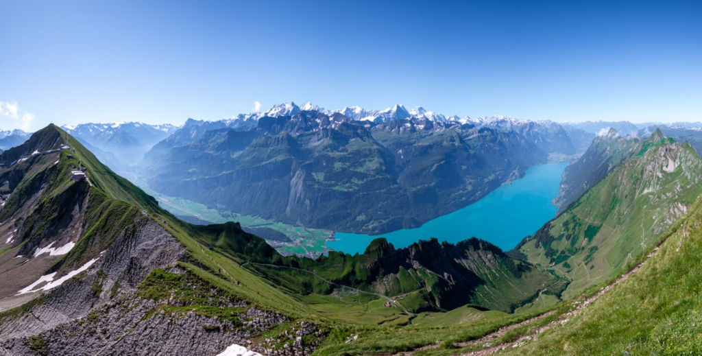 Panoramic view from the top of the Brienzer Rothorn.