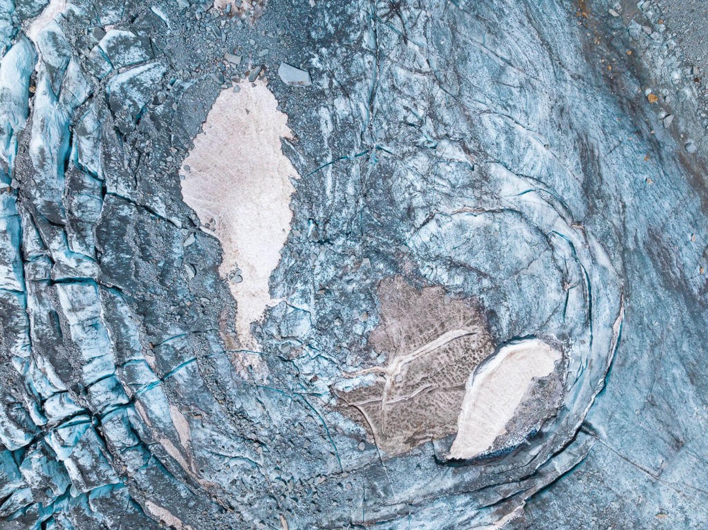 Aerial Photo of a collapsing glacier