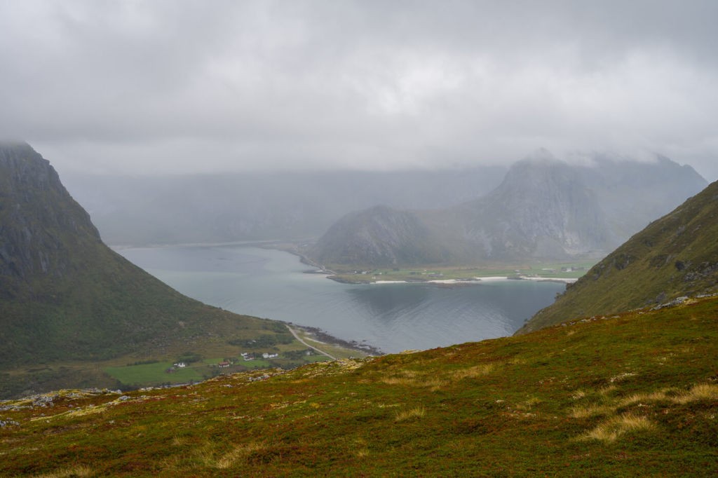 View from the trail toward Flakstadpollen