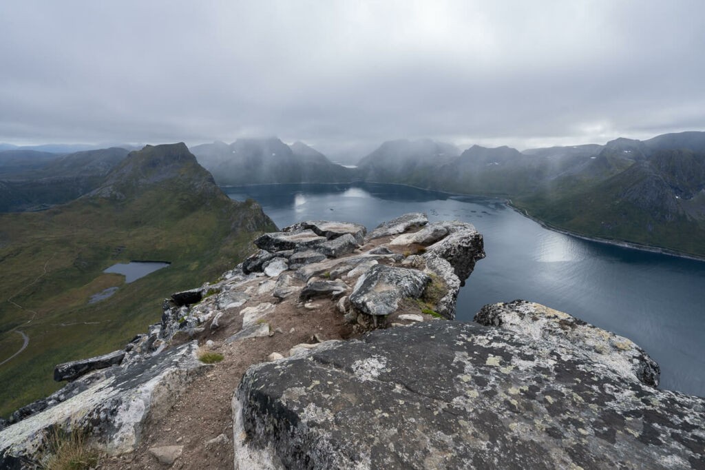 Ledge on the top of segla toward Mefjorden
