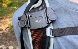 Peak Design Capture Clip Backpack strap Camera Mount on a backpack