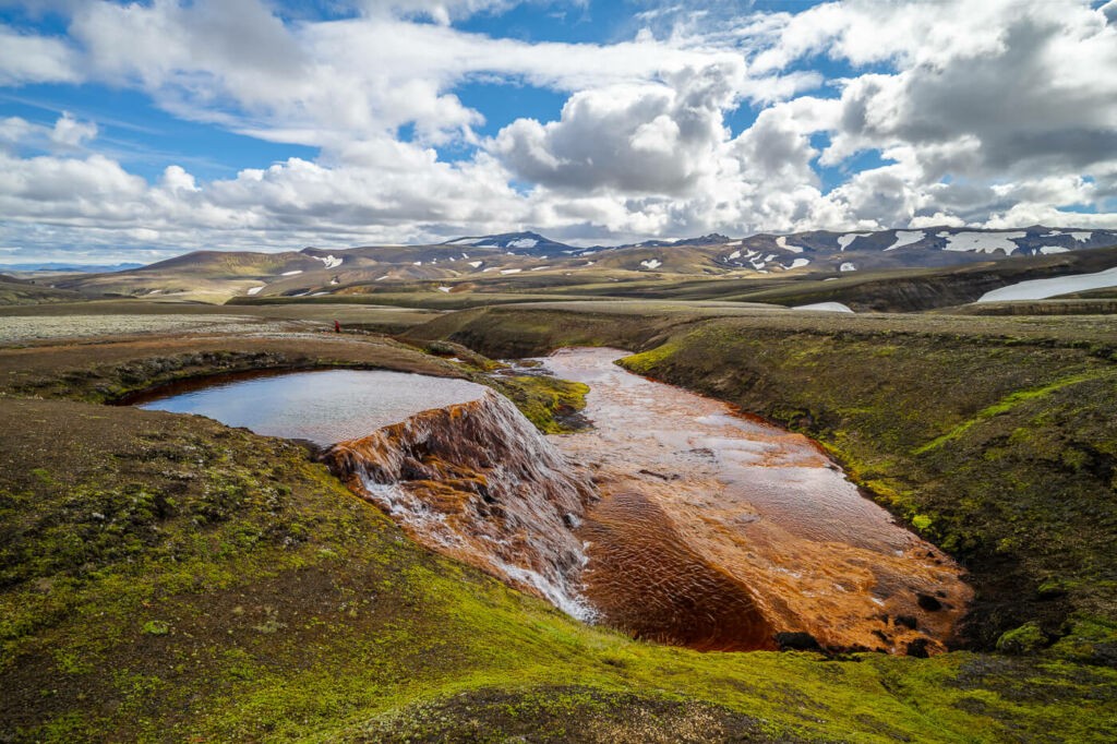 Rauðauga, the source of a rusty red river in the highlands of Iceland