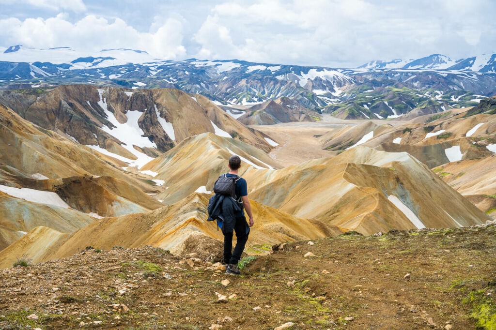Uppgönguhryggur on the SAklli hike, a colourful ridge in a desolated area in the highlands of Iceland