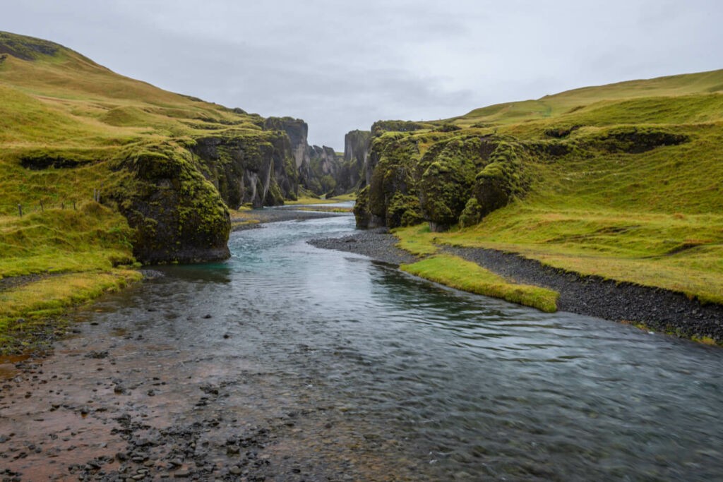 The Fjaðrárgljúfur Canyon and the Fjaðrá river