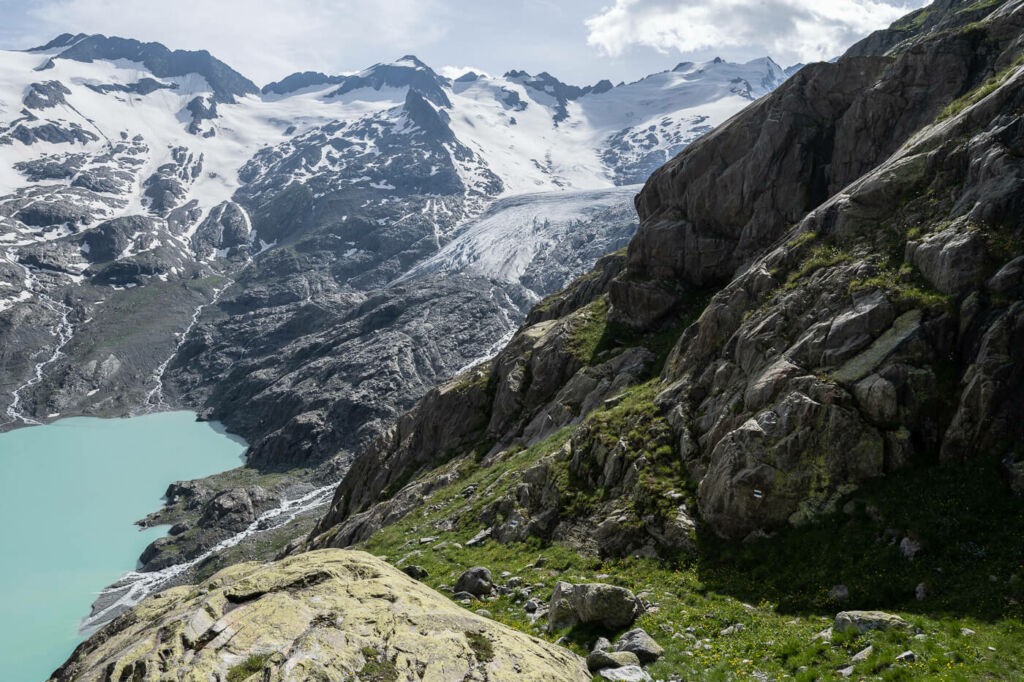 Gauligletscher, a glacier high in the alps. at the end of the trail to Mattenalpsee and Gaulisee