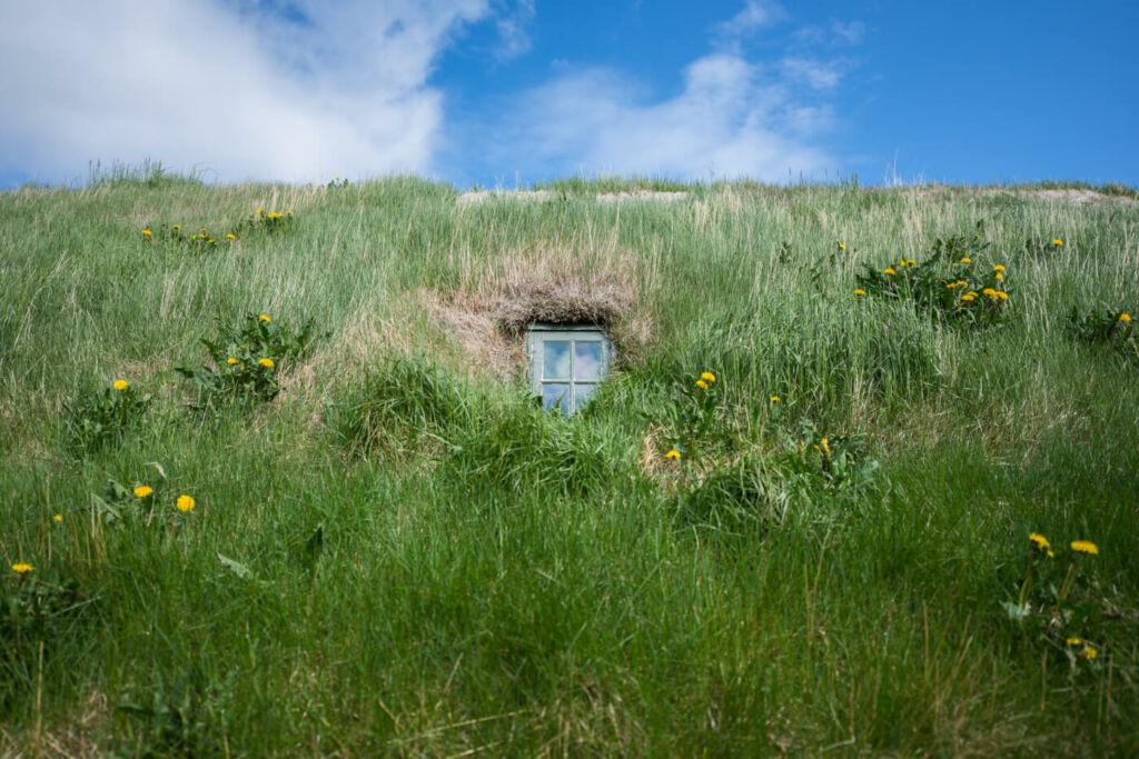 Small window of a troll house in Iceland