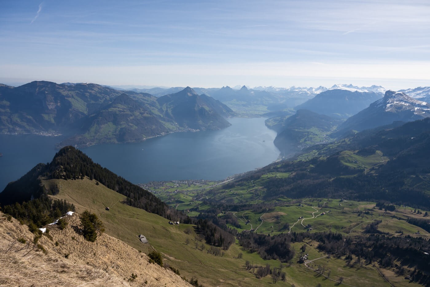View from the Summit of the Buochserhorn on a hike to the top