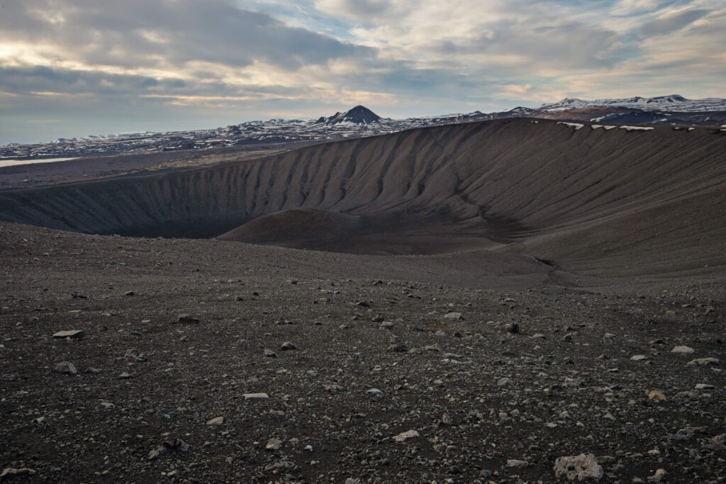 Photo of Hverfjall from the rim of the crater