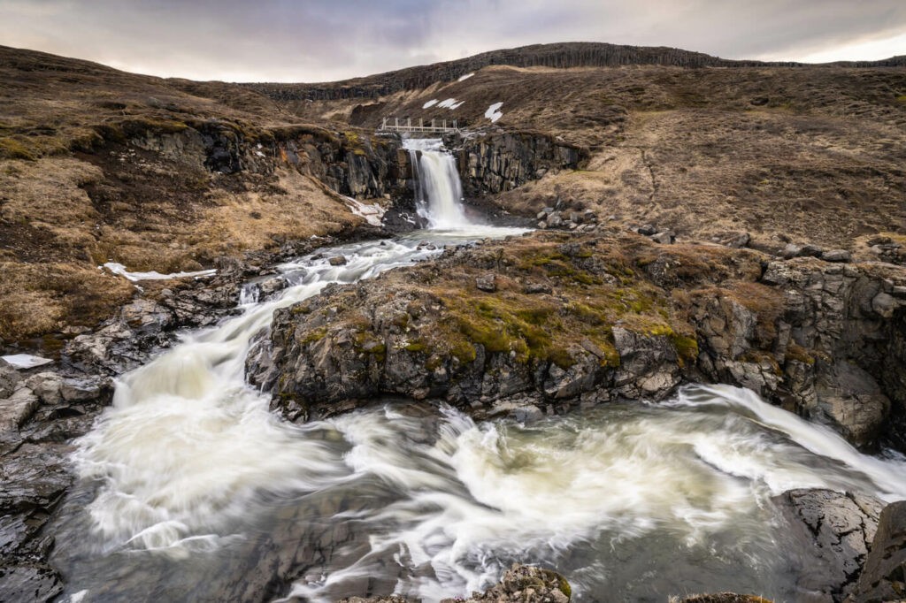 Waterfall on the Laugara river in East Iceland