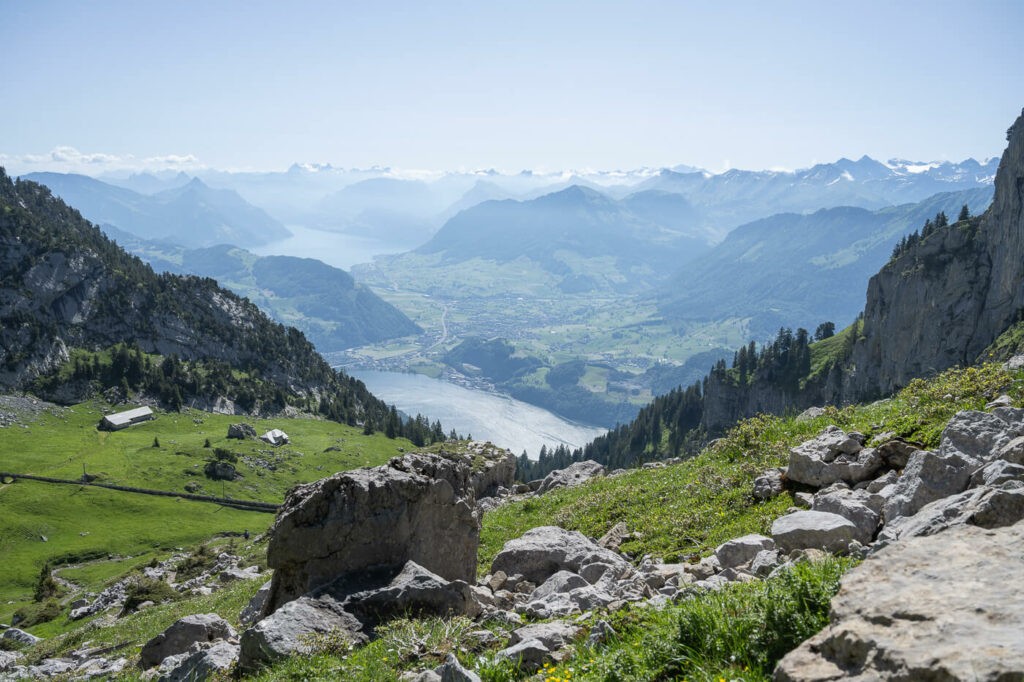 Panoramic view from the Alpnach- Mount Pilatus hike