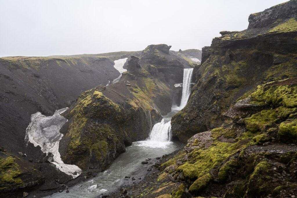Miðfoss & Neðstifoss waterfalls on the Skogafgoss waterfall way