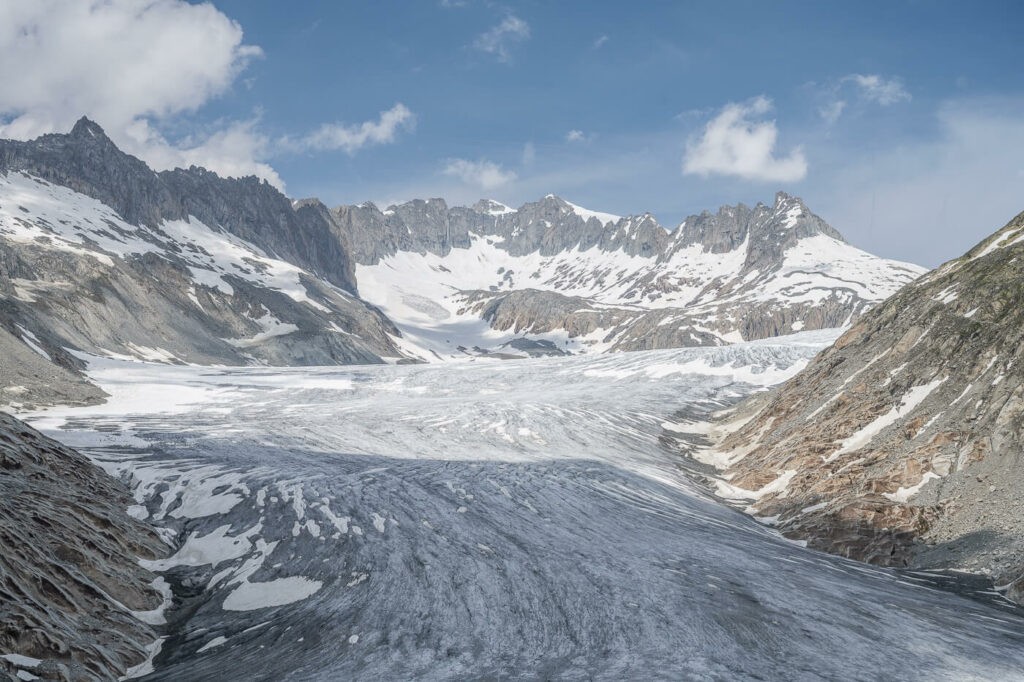Glacier in the swiss alps on the furkapass