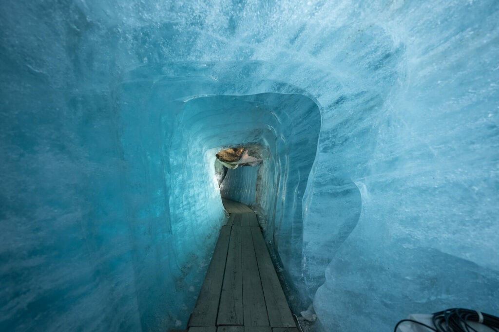 Inside the Rhone Glacier ice cave