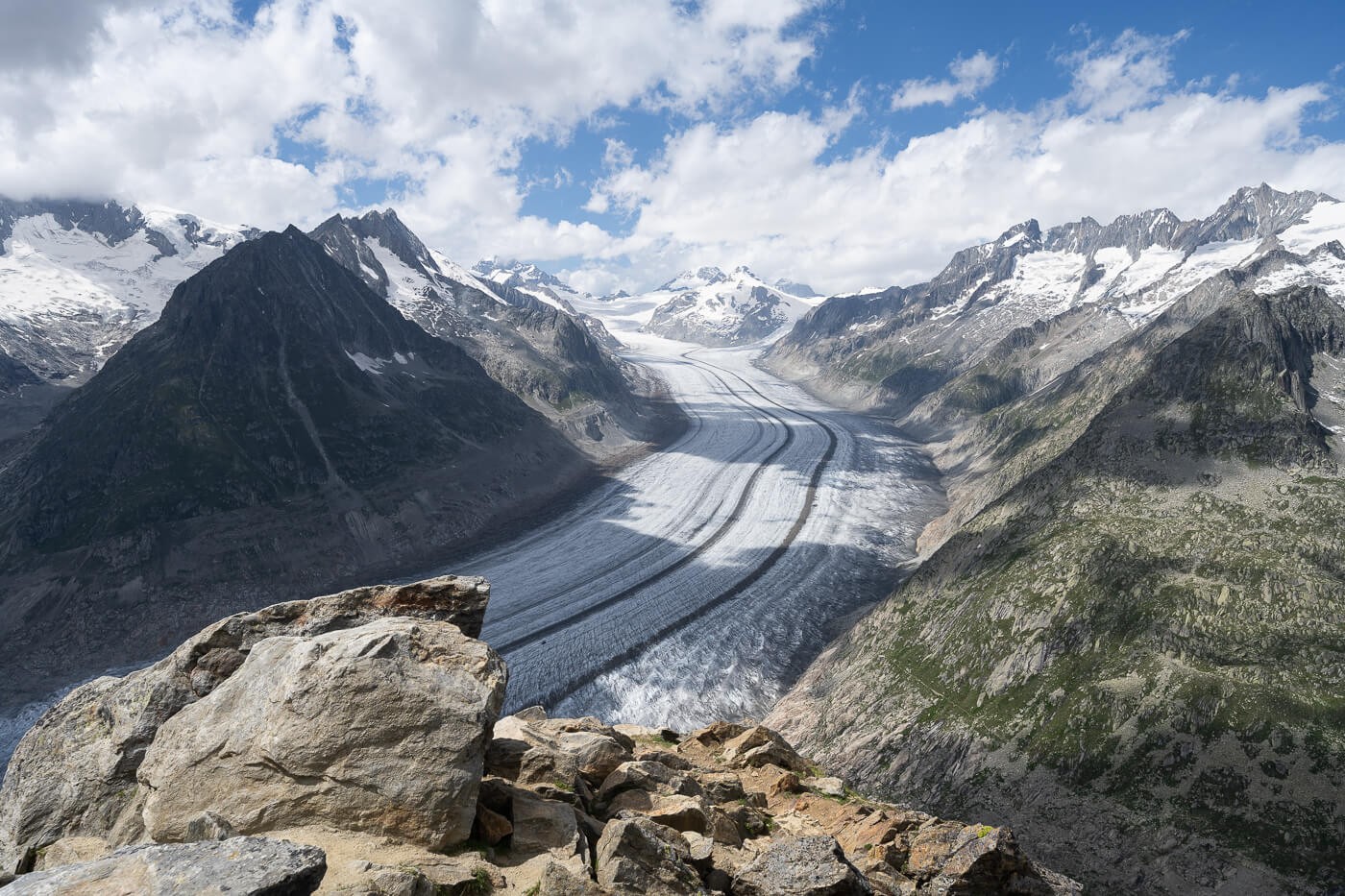 The Aletsch Glacier views from the Eggishorn during a hike