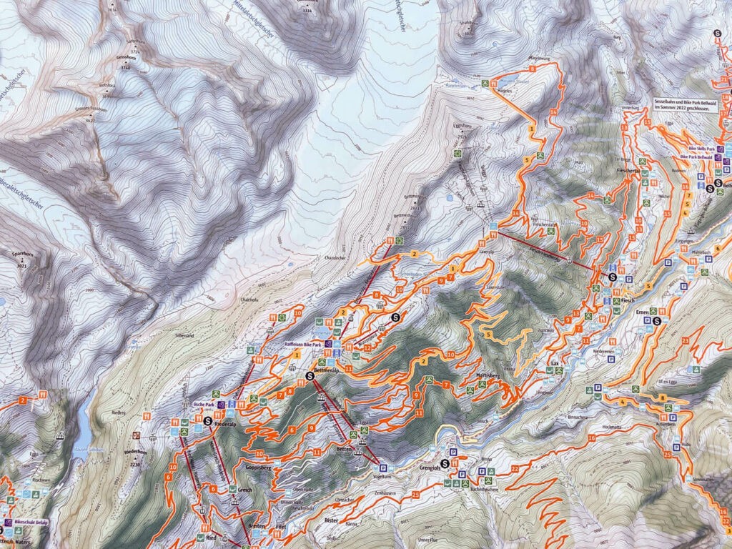 Aletsch glacier Hiking Map