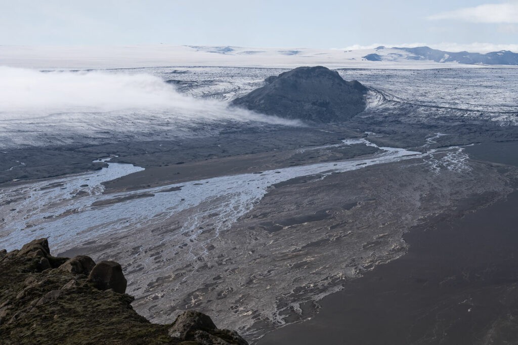The outwash plains of Mælifellssandur viewed from Mælifell during a hike to the top of the mountain.