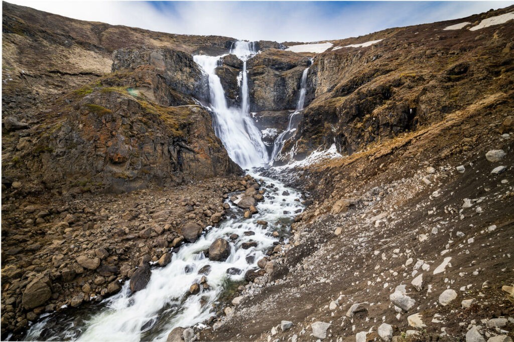 Rjukandi waterfall in the north of Iceland
