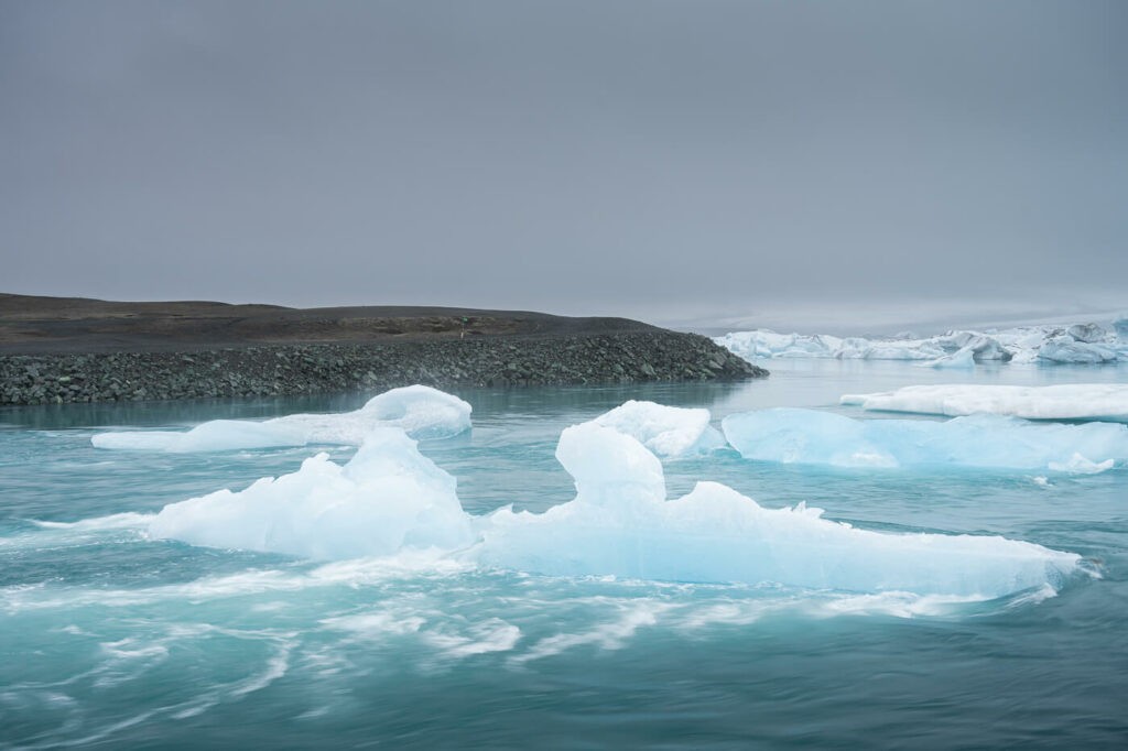 Icebergs at Jokulsarlon or the Icebergs lagoon in Iceland