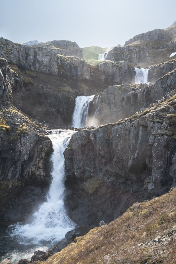 Klifbrekkufossar waterfall in close proximity