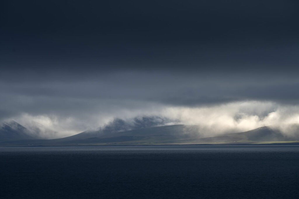 Skagi Peninsula surrounded by dark clouds