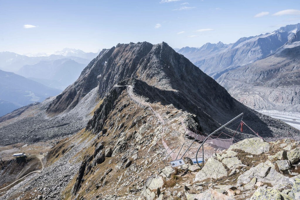 View of a mountain ridge in the aletsch arena