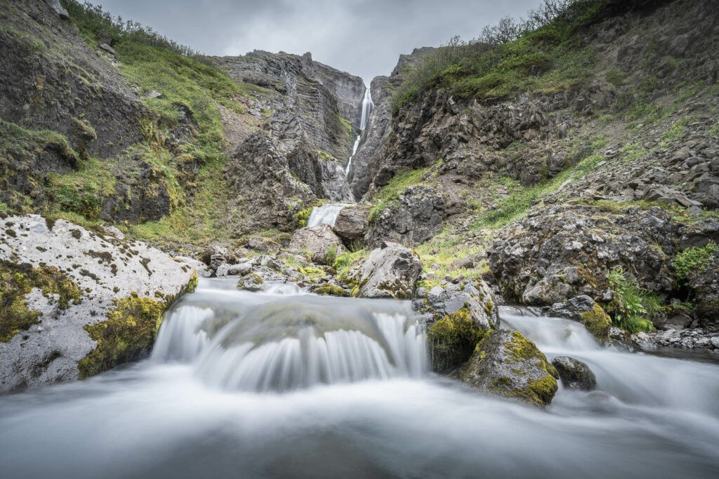 Valagil waterfalls in the Westfjords of Iceland