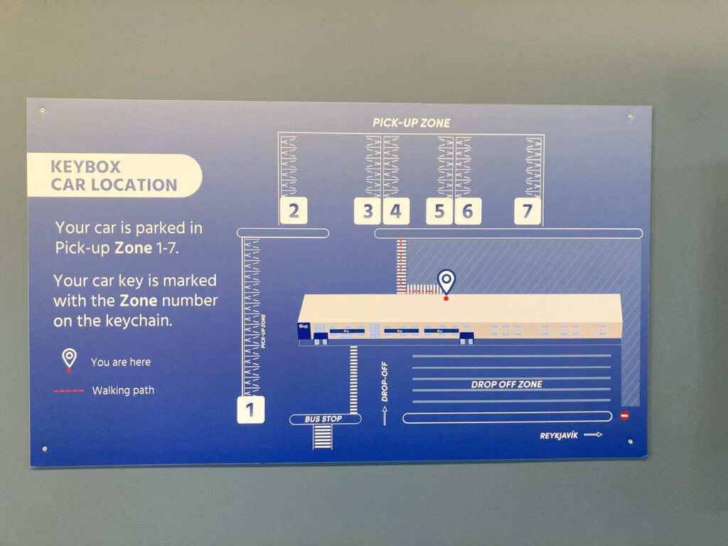 Blue Car Rental Pic-up zone map