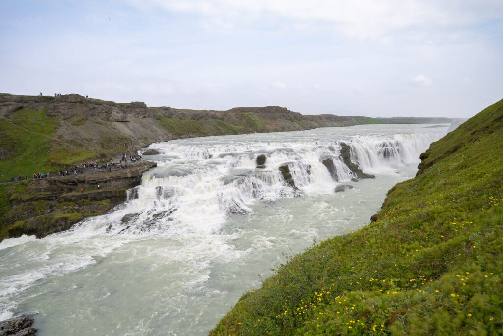 Upper step of Gullfoss viewed from the East Side.