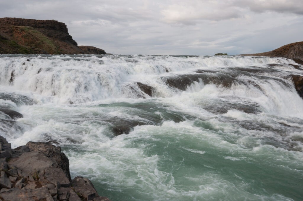 First step of Gullfoss on the west side