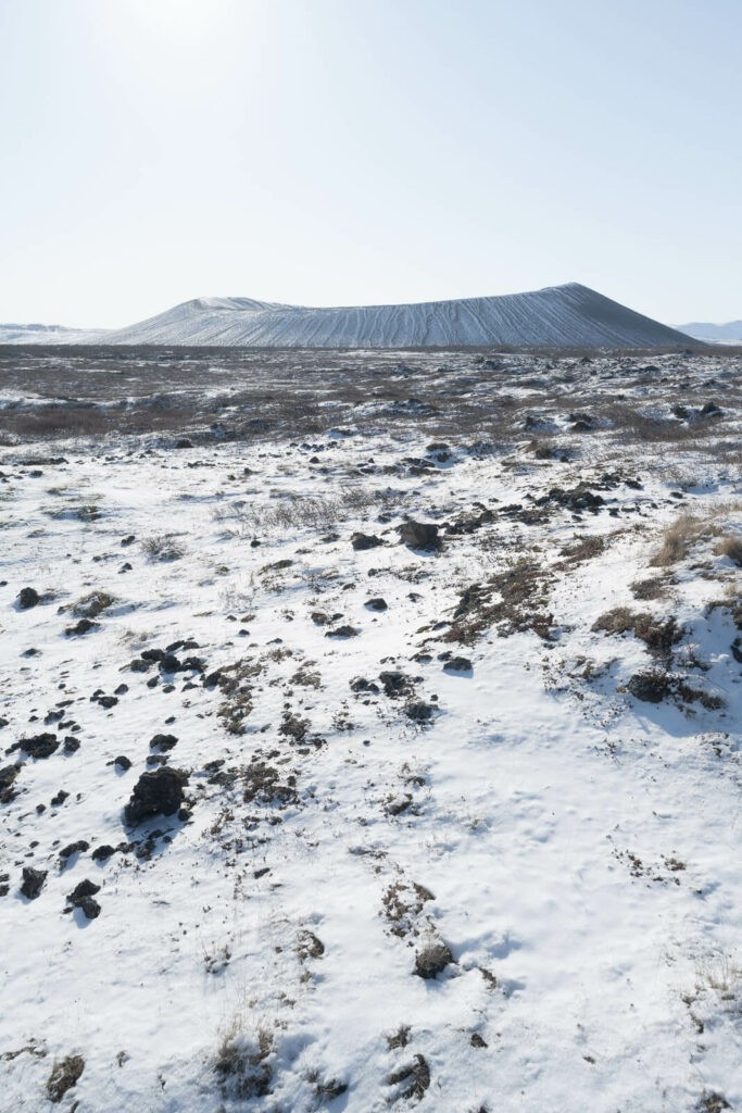 Hverfjal crater under the snow