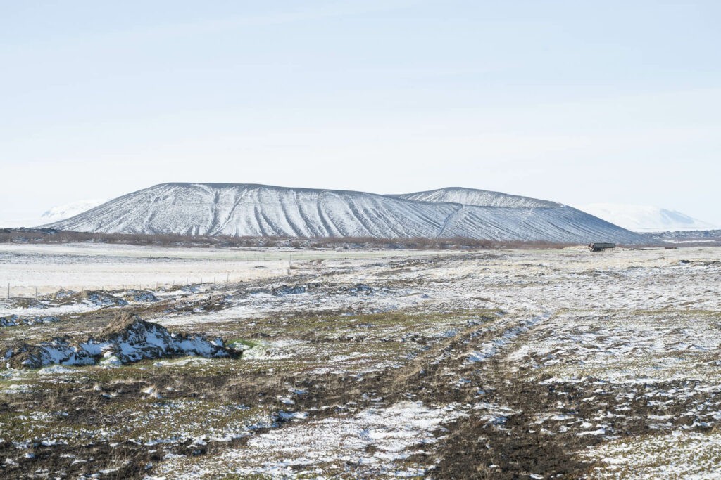 Hverfjall crater in winter