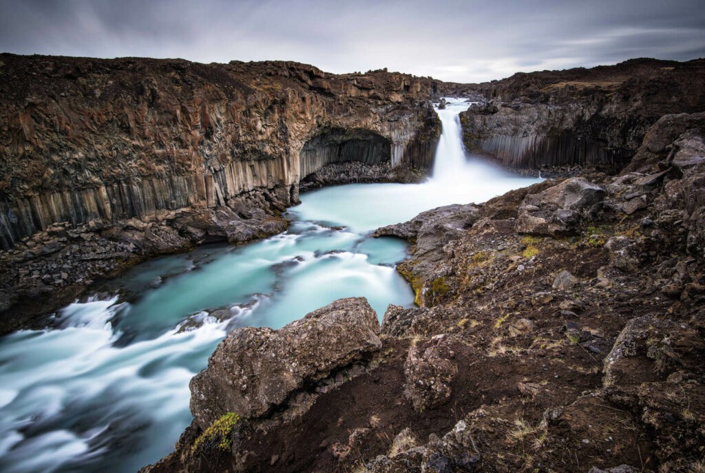 Aldeyjarfoss is a waterfall that can be reached only on a hike