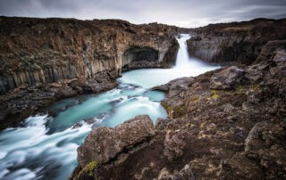 Aldeyjarfoss is a waterfall that can be reached only on a hike