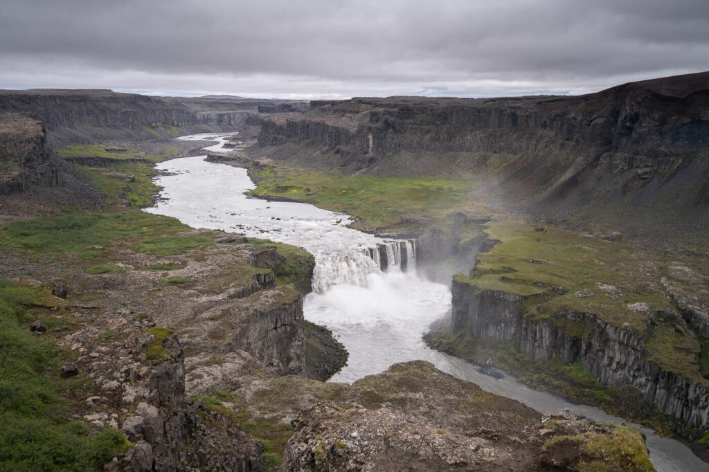 Hafragilsfoss a waterfall in north Iceland