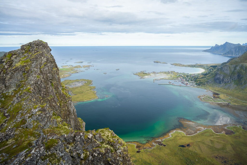 Blue waters of a bay in northern norway.