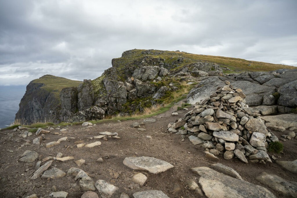 Ryten viewpoint marked by a Cairn